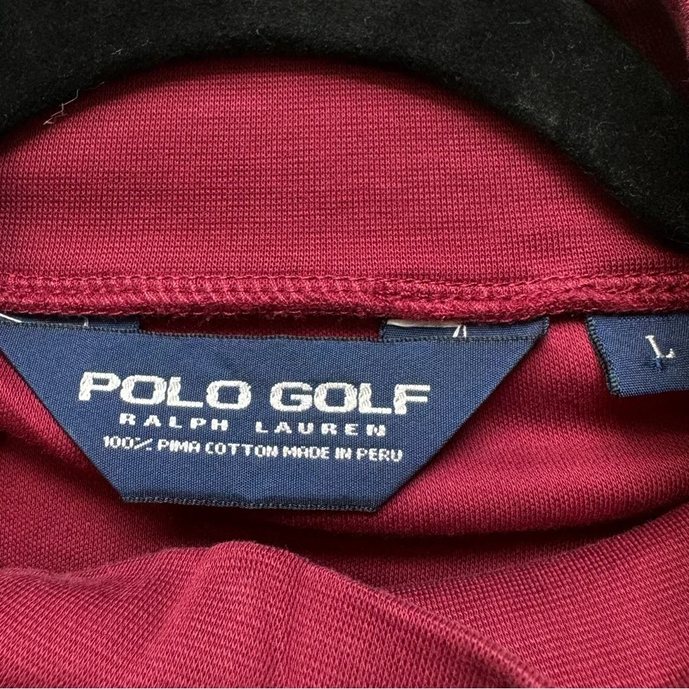 Polo Golf Ralph Lauren Men’s Large Dark Red  Pima Cotton‎ Mock Neck Outdoor